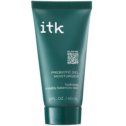 ITK Skincare Prebiotische Gel-Gesichtsfeuchtigkeitscreme für fettige, zu Akne neigende Haut – Niacinamid + Squalan + Gurkenextrakt – Feuchtigkeitsspender + Energie für die Haut – Dunkler-Flecken-Korrektor – Vegan + Tierversuchsfrei