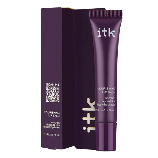 ITK Pflegender Lippenbalsam - Hydratisiert trockene, rissige Lippen mit Sheabutter + Kokosöl + Vitamin E - Feuchtigkeitsspendend + Beruhigend - Glänzend, Duftfrei, Klar, 5,7 g