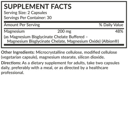 Futurebiotics Magnesium Glycinat 200 mg pro Portion, cheliert für hohe Absorption, magenschonend, Non-GMO, 60 Kapseln