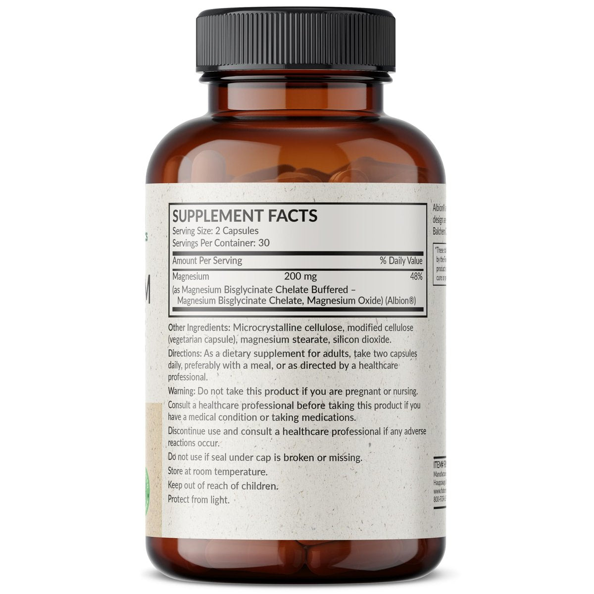 Futurebiotics Magnesium Glycinat 200 mg pro Portion, cheliert für hohe Absorption, magenschonend, Non-GMO, 60 Kapseln