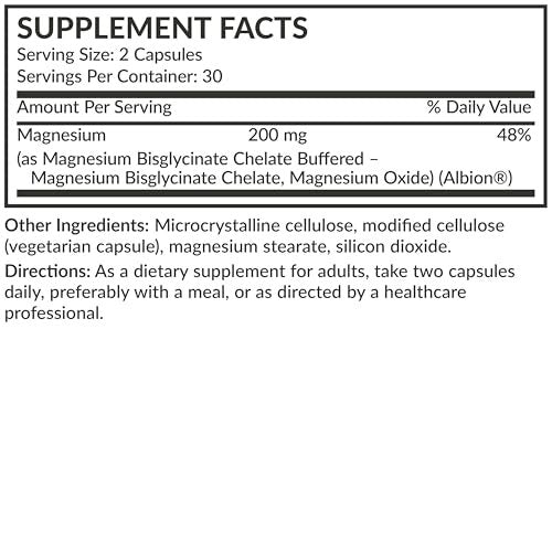 Futurebiotics Magnesium Glycinat 200 mg pro Portion, cheliert für hohe Absorption, magenschonend, Non-GMO, 60 Kapseln