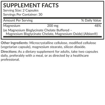 Futurebiotics Magnesium Glycinat 200 mg pro Portion, cheliert für hohe Absorption, magenschonend, Non-GMO, 60 Kapseln