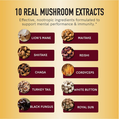 SMNutrition Pilz-Gummis für Erwachsene | Mit Löwenmähne, Truthahnschwanz, Reishi, Cordyceps, Chaga & Maitake | Unterstützt kognitive Funktion & Immunsystem | Himbeergeschmack | 60 Stück