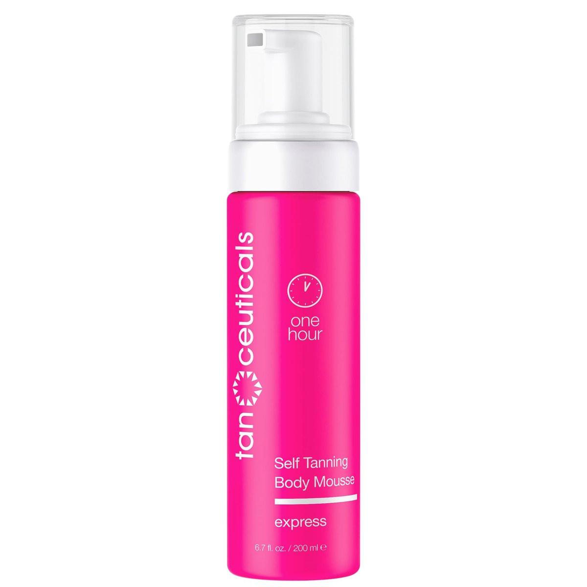 Tanceuticals Express Selbstbräuner-Schaum für den Körper – Schnell wirkender Selbstbräuner-Schaum – Entwickelt in 1–4 Stunden, natürlich aussehend, vegan & tierversuchsfrei – Sonnenfreies Bräunungsmittel mit Acai-Beere, Granatapfel & Arganöl