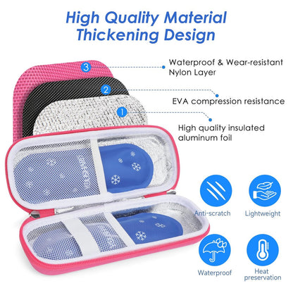 YOUSHARES Insulin-Kühltasche für Reisen, GLP-1 Diabetiker-Medikamenten-Kühltasche für Zepbound und Mounjaro Pen, Kühlschrankzubehör für Diabetes mit 2 TSA-zugelassenen Kühlakkus