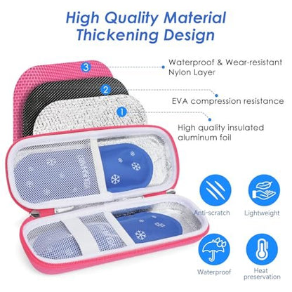 YOUSHARES Insulin-Kühltasche für Reisen, GLP-1 Diabetiker-Medikamenten-Kühltasche für Zepbound und Mounjaro Pen, Kühlschrankzubehör für Diabetes mit 2 TSA-zugelassenen Kühlakkus