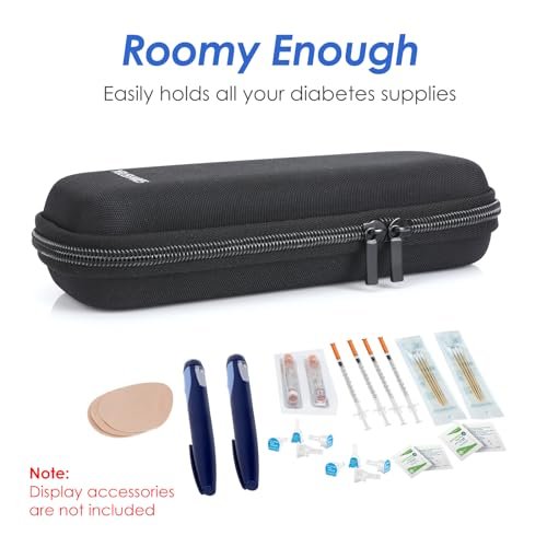 YOUSHARES Insulin-Kühltasche für Reisen, GLP-1 Diabetiker-Medikamenten-Kühltasche für Zepbound und Mounjaro Pen, Kühlschrankzubehör für Diabetes mit 2 TSA-zugelassenen Kühlakkus