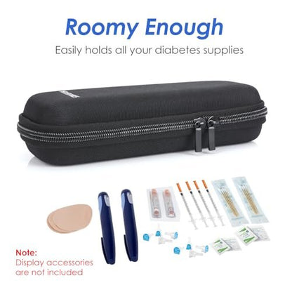 YOUSHARES Insulin-Kühltasche für Reisen, GLP-1 Diabetiker-Medikamenten-Kühltasche für Zepbound und Mounjaro Pen, Kühlschrankzubehör für Diabetes mit 2 TSA-zugelassenen Kühlakkus
