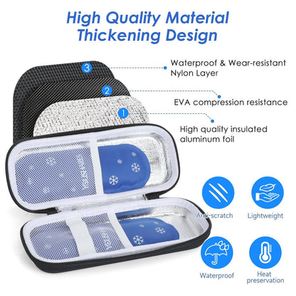 YOUSHARES Insulin-Kühltasche für Reisen, GLP-1 Diabetiker-Medikamenten-Kühltasche für Zepbound und Mounjaro Pen, Kühlschrankzubehör für Diabetes mit 2 TSA-zugelassenen Kühlakkus