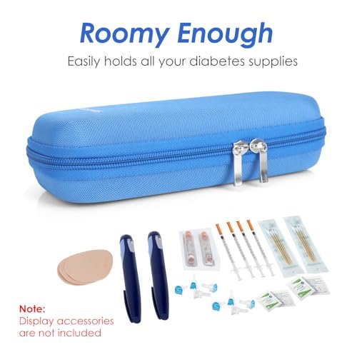 YOUSHARES Insulin-Kühltasche für Reisen, GLP-1 Diabetiker Medikamentenkühltasche für Zepbound und Mounjaro Pen, Kühlschrank-Organizer für Diabetes-Zubehör mit 2 TSA-zugelassenen Kühlakkus