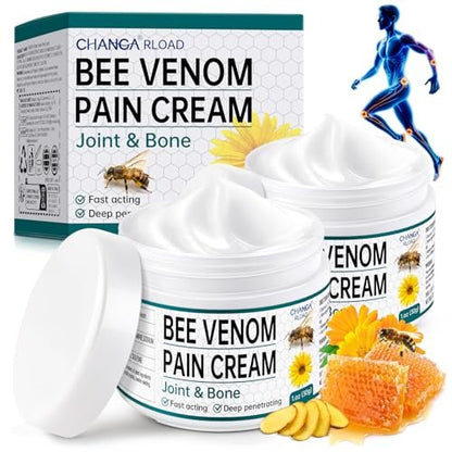 CHANGARLOAD Neuseeland Bienengift Creme für Körperpartien, 2er-Pack Speziell Ausgewählte Bienengiftcreme für Tägliche Pflege von Rücken, Nacken, Händen und Füßen, Angenehmes Pflegeerlebnis