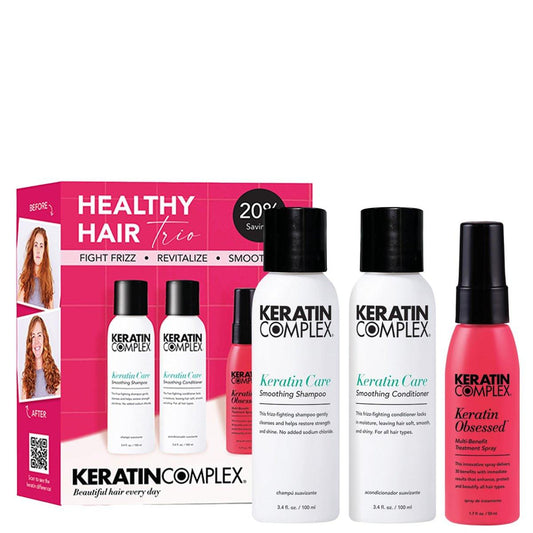 Keratin Complex - Healthy Hair Trio - Keratin Pflege Shampoo & Conditioner, 100 ml & Keratin Obsessed Multi-Benefit Treatment Spray, 50 ml