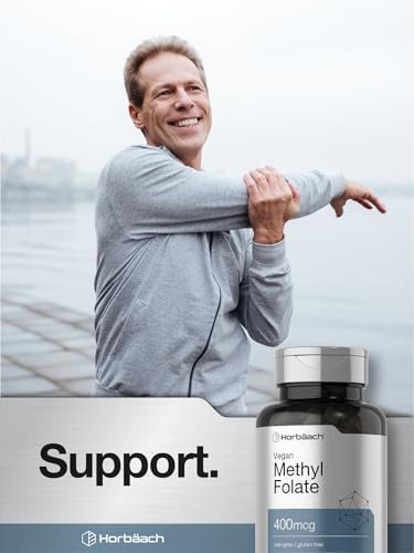 Horbäach Methylfolat 400 mcg | 150 vegane Kapseln | Non-GMO, glutenfrei | Nahrungsergänzungsmittel