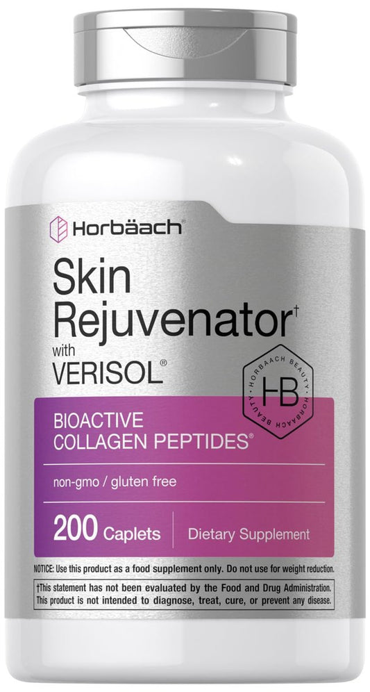 Horbäach Hautverjünger mit Verisol | Bioaktive Kollagenpeptide | 200 Kapseln | Nicht-GMO, Glutenfrei