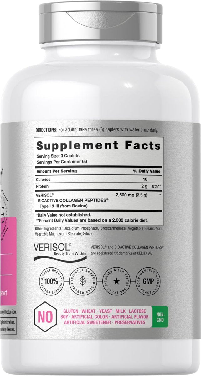 Horbäach Hautverjünger mit Verisol | Bioaktive Kollagenpeptide | 200 Kapseln | Nicht-GMO, Glutenfrei
