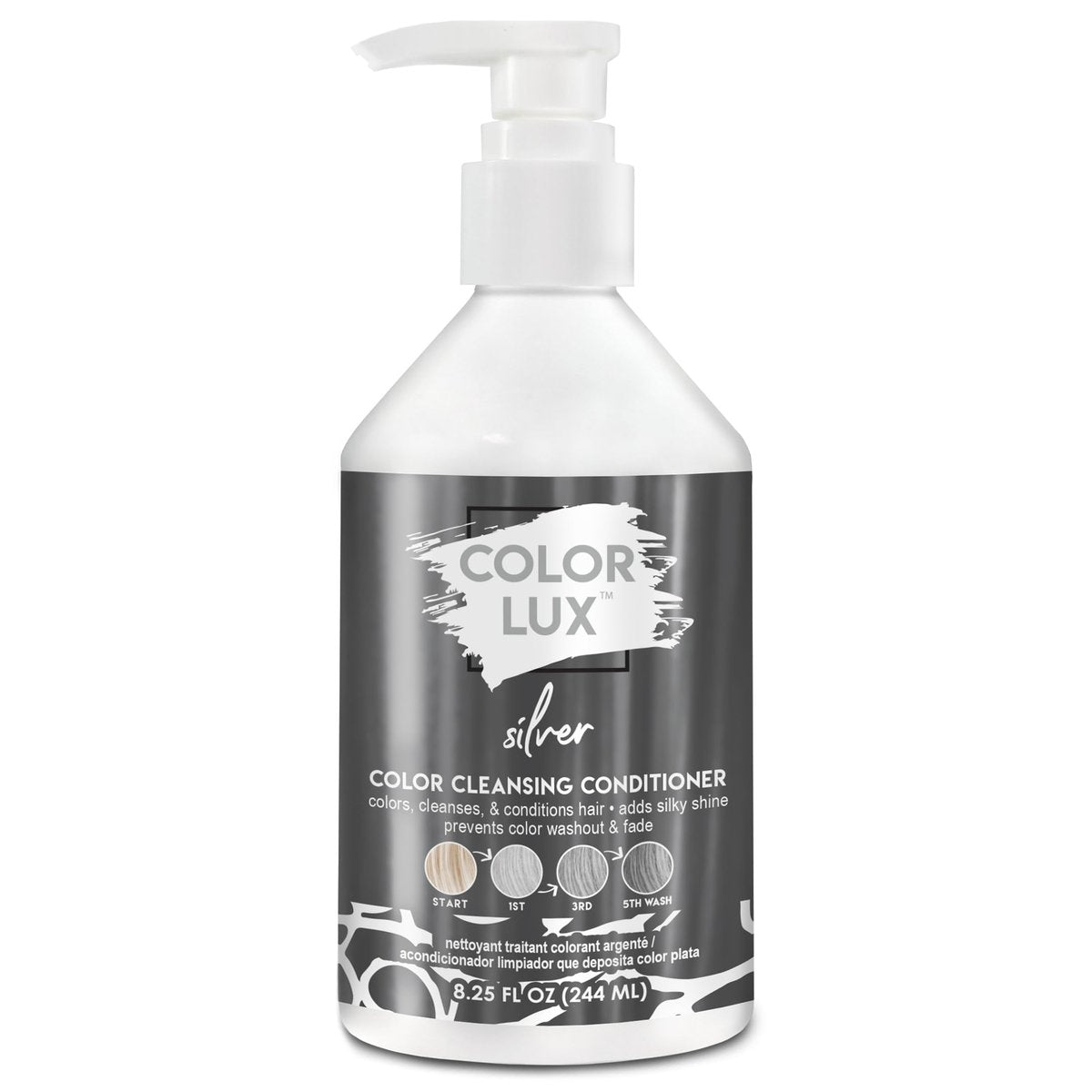 Color Lux Color Cleansing Conditioner Silber – 3-in-1 Farbshampoo, vegan, sulfatfrei, parabenfrei, 8,25 oz