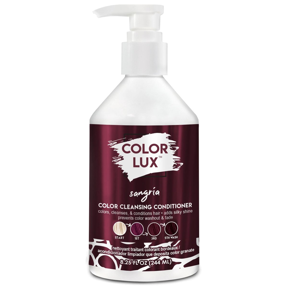 Color Lux Color Cleansing Conditioner Sangria – 3-in-1 Farbspülung mit aufbaubarer Farbe, vegan, sulfatfrei, parabenfrei, 8,25 oz