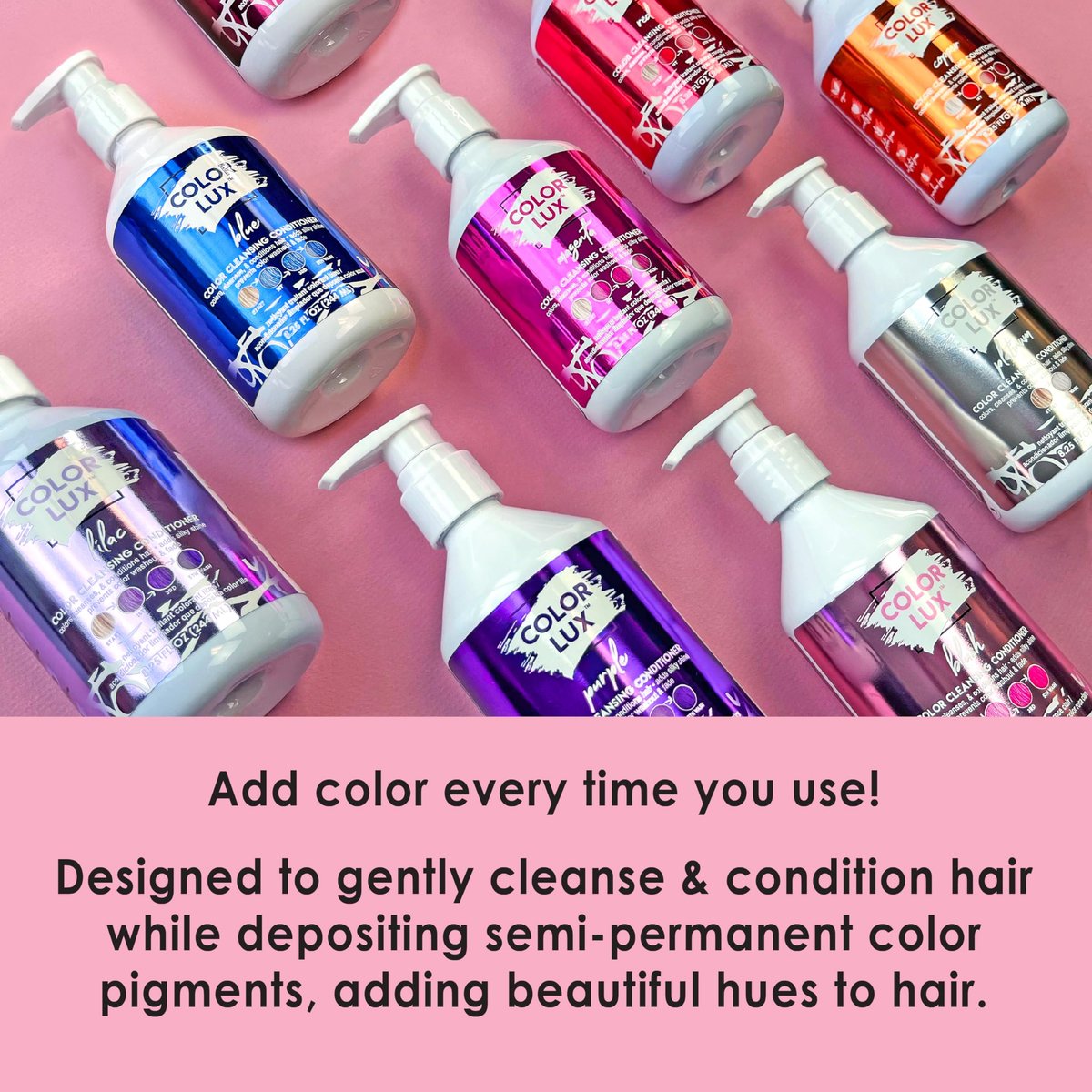 Color Lux Color Cleansing Conditioner Sangria – 3-in-1 Farbspülung mit aufbaubarer Farbe, vegan, sulfatfrei, parabenfrei, 8,25 oz