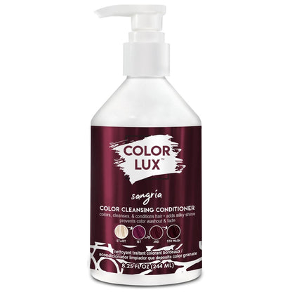 Color Lux Color Cleansing Conditioner Sangria – 3-in-1 Farbspülung mit aufbaubarer Farbe, vegan, sulfatfrei, parabenfrei, 8,25 oz