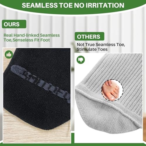 Extra Breite Socken für Geschwollene Füße: 3 Paar Weite Bariatrische Nicht-Einengende Diabetiker Krankenhaus Socken für Herren Damen Plus Size 9-13 bei Ödem Lymphödem Neuropathie Senioren Schwangere Schwarz