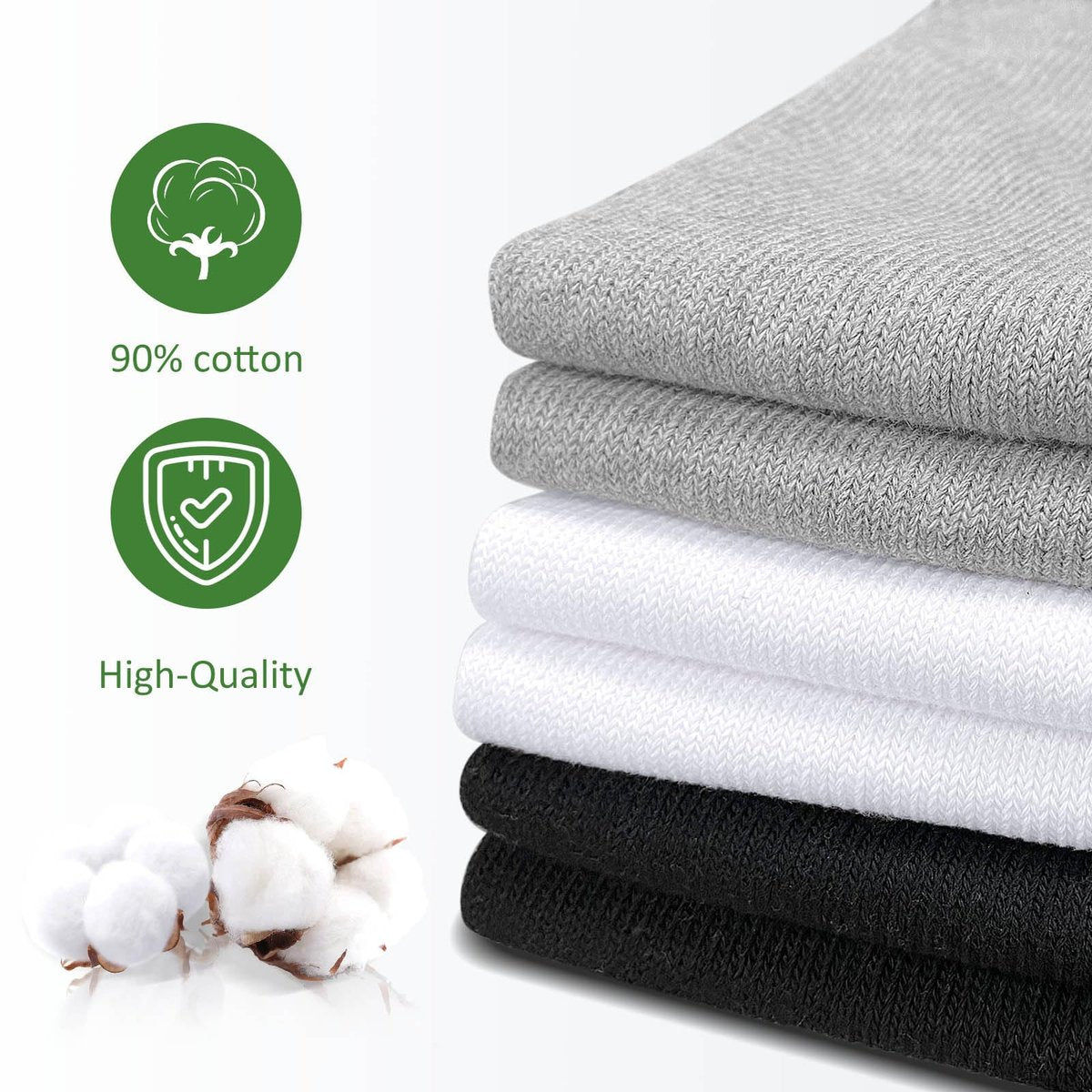 Extra Breite Socken für Geschwollene Füße: 3 Paar Weite Bariatrische Nicht-Einengende Diabetiker Krankenhaus Socken für Herren Damen Plus Size 9-13 bei Ödem Lymphödem Neuropathie Senioren Schwangere Schwarz