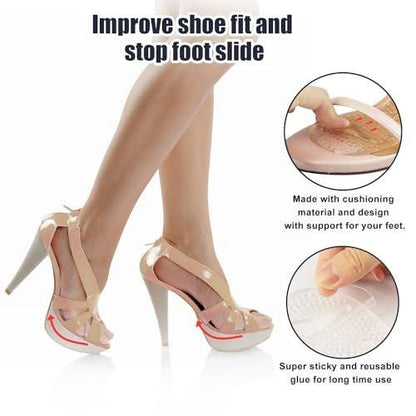 Riootlnm Metatarsal Pads, Ball of Foot Cushions, Fersenpolster für zu große Schuhe, Schmerzlinderung, Anti-Rutsch-Fersengripps für lose Schuhe, Blasen (Transparent)