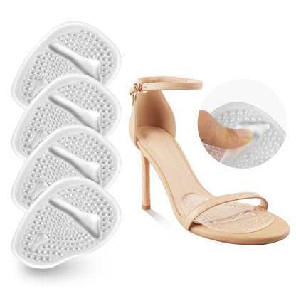 Riootlnm Metatarsal-Pads, Ball-of-Foot-Cushions, Fersenpolster-Einlagen für zu große Schuhe, reduzieren Fußschmerzen, rutschfeste Fersengriffe für lockere Schuhe, Blasen (2 Paar, klar)