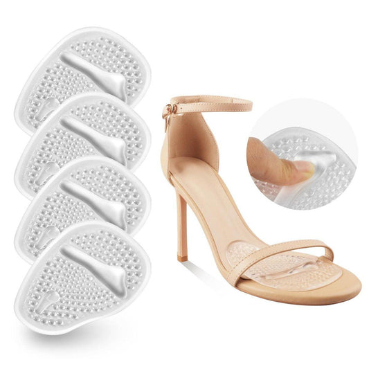 Riootlnm Metatarsal-Pads, Ball-of-Foot-Cushions, Fersenpolster-Einlagen für zu große Schuhe, reduzieren Fußschmerzen, rutschfeste Fersengriffe für lockere Schuhe, Blasen (2 Paar, klar)