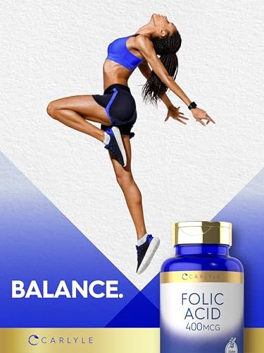 Carlyle Folsäure 400 mcg | 400 Tabletten | Vegetarisch, Nicht-GVO, Glutenfrei