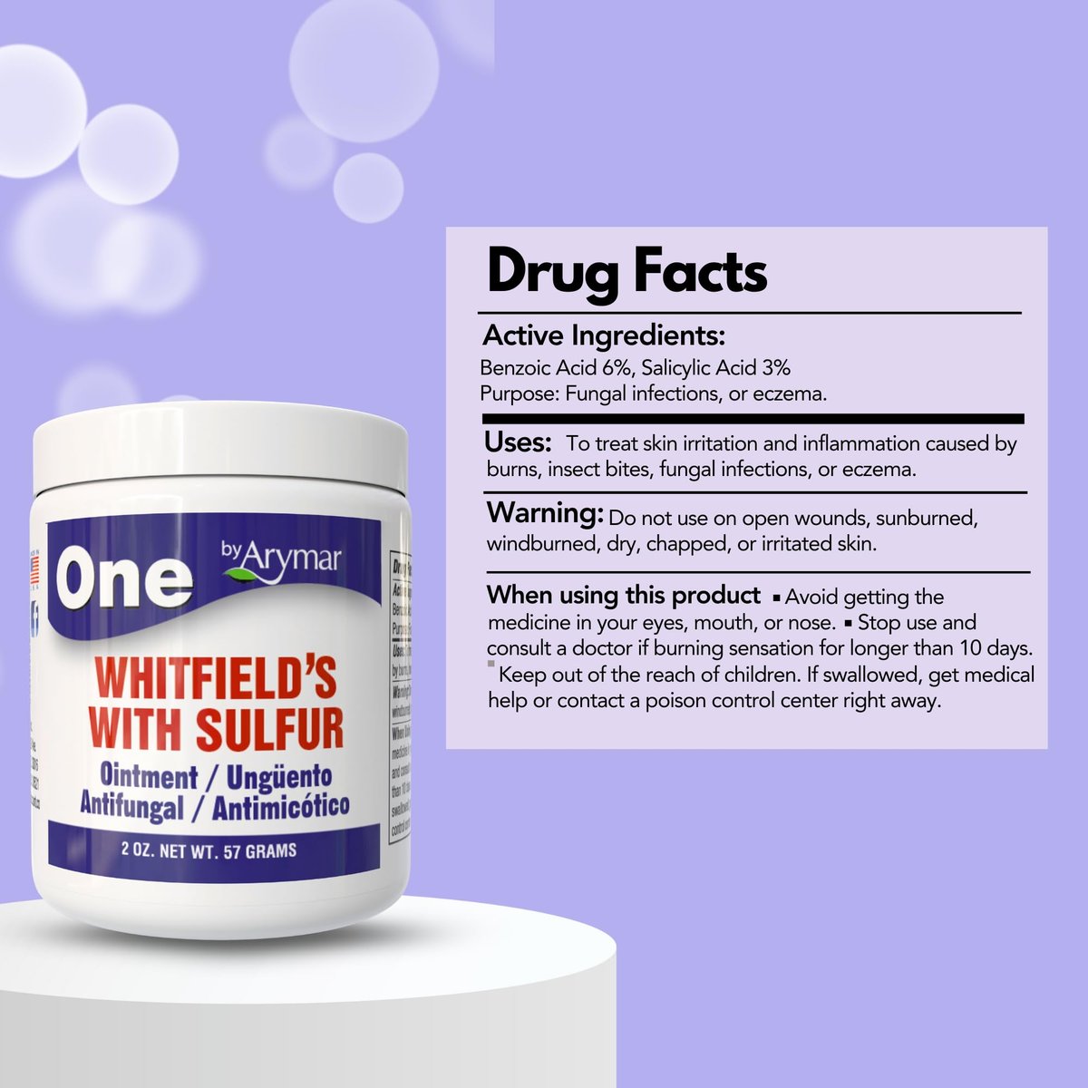 Arymar Whitfield Salbe – 6% Benzoesäure & 3% Salicylsäure Hautbehandlung, 56 g