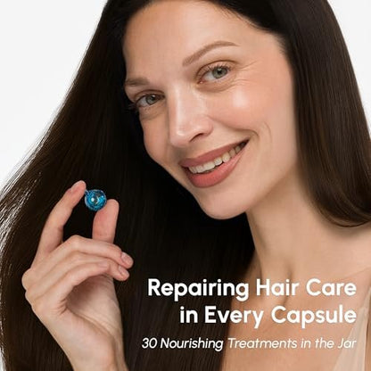 MAREE Haarserum für trockenes, krauses Haar 2er-Pack – Styling-Kapseln mit Keratin, Arganöl, Vitamin A, E, B5 – UV- und Hitzeschutz Frizz-Control-Serum für Frauen – Aceite para el Cabello