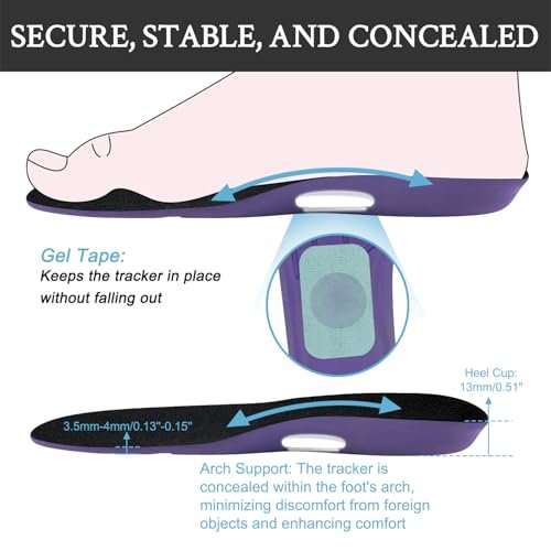 Endoto Einlegesohlen für Airtag-Tracking-Gerät – Versteckter Halter für Kinder und Erwachsene – Bequeme, sicher befestigte Schuheinlagen (US-Patent: USD1082268) – 250 mm
