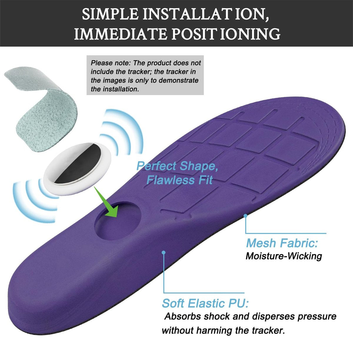 Endoto Einlegesohlen für Airtag Tracking-Gerät – Versteckter Halter für Kinder und Erwachsene, Komfortabel und Sicher Befestigt (US-Patent: USD1082268) (270mm)