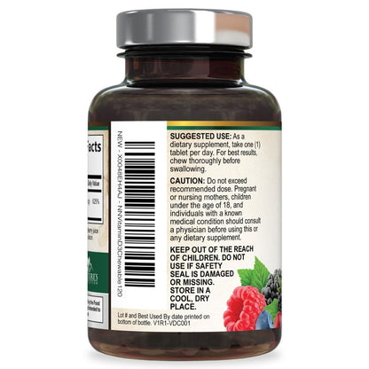 Vitamin D3 5000 IE (125 µg) pro Portion – Extra starke Vitamin-D-Kautabletten zur Unterstützung des Immunsystems – Knochen-, Zahn- und Muskelfunktion – Zuckerfrei, glutenfrei, in den USA abgefüllt – 120 Tabletten