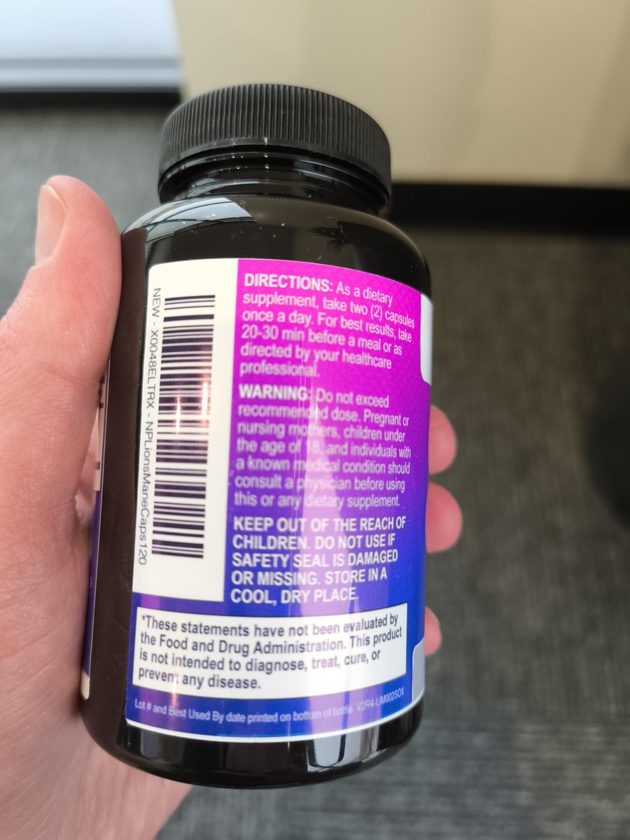 Löwenmähne Kapseln - 1000 mg pro Portion - Extra starke Lion’s Mane Pilz - Superfood für natürliche Gedächtnis-, Fokus-, Gehirn- und Immununterstützung - Hergestellt in USA - 120 Kapseln