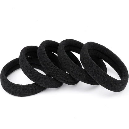 Ayogost Schwarze Haargummis – 100 Stück, extra dicke elastische Haarbänder, großer Ponytail-Halter für Frauen, Mädchen, dickes und lockiges Haar – keine Schäden, kein Ziehen