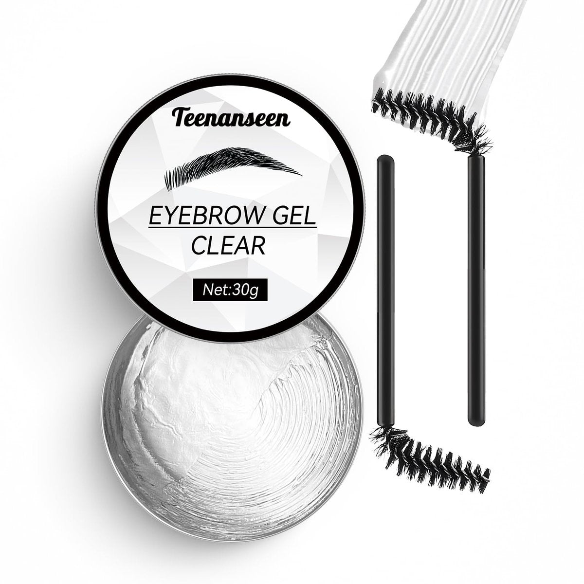 Teenanseen Augenbrauen Gel, Lang anhaltendes Brow Gel zum Stylen und Formen, wasserfestes Augenbrauenwachs-Set zum Fixieren der Brauen, klares Augenbrauen Gel ohne Rückstände, Augenbrauenkleber für 3D Brow Freeze 1 Pack