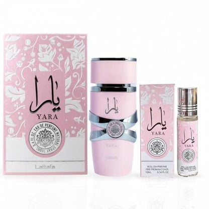 Lattafa Yara Duftset für Frauen: Eau de Parfum 100 ml + Parfümöl 10 ml