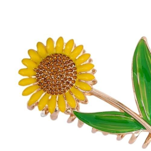 Goldene Sonnenblumen-Haarklammern für Damen – Elegante, rutschfeste Blumen-Claw-Clips für dickes Haar – Sonnenblumen-Haarklammern im Set