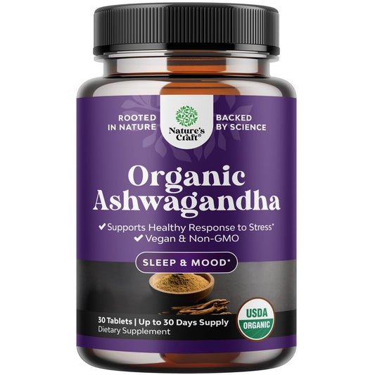Hochdosiertes Bio-Ashwagandha – Organische Tabletten für Stimmungsunterstützung & Hormonbalance für Frauen & Männer – Wurzelextrakt-Pulver mit Schwarzem Pfeffer für bessere Absorption – 30 Stück