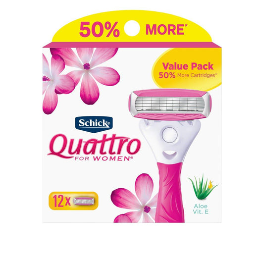 Schick Quattro für Damen Rasierklingen Nachfüllpackung, 12 Stück