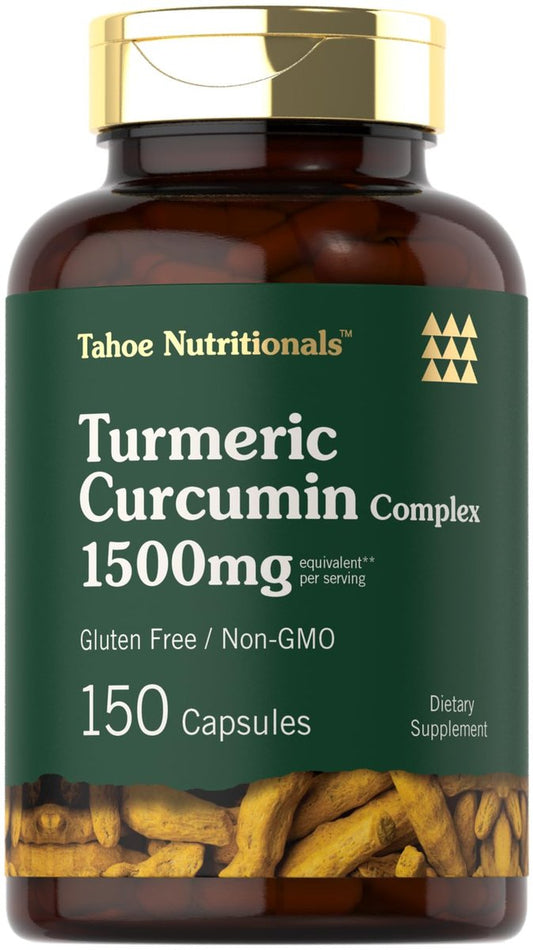Tahoe Nutritionals Kurkuma Curcumin Komplex | 150 Kapseln | Mit Schwarzem Pfeffer | Non-GMO & Glutenfrei