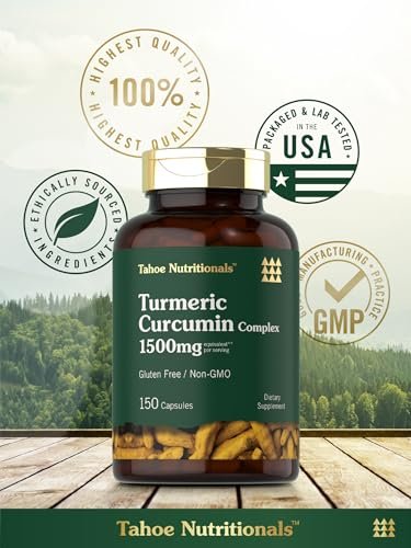 Tahoe Nutritionals Kurkuma Curcumin Komplex | 150 Kapseln | Mit Schwarzem Pfeffer | Non-GMO & Glutenfrei