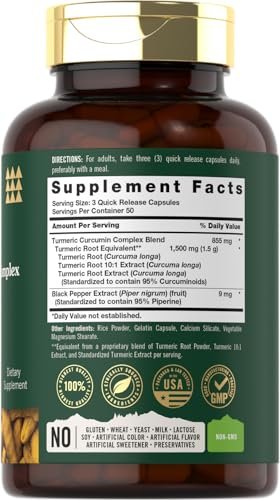 Tahoe Nutritionals Kurkuma Curcumin Komplex | 150 Kapseln | Mit Schwarzem Pfeffer | Non-GMO & Glutenfrei