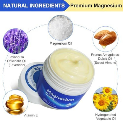 FUKEVY Magnesium Lotion – Reine Magnesiumcreme, nicht fettend, topisch, 3,17 Unzen
