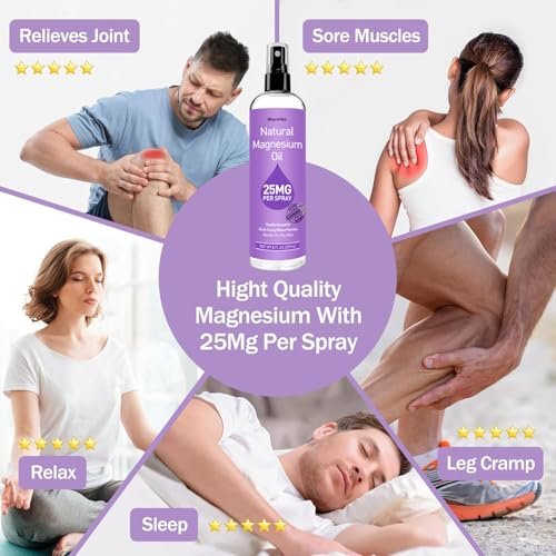 Stilip Magnesium Spray – Reines Magnesiumöl für Füße, Lavendelduft, 240 ml – Ideal zur Muskelentspannung & besseren Schlaf