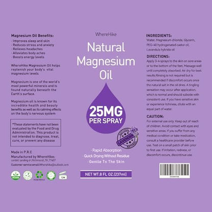 Stilip Magnesium Spray – Reines Magnesiumöl für Füße, Lavendelduft, 240 ml – Ideal zur Muskelentspannung & besseren Schlaf