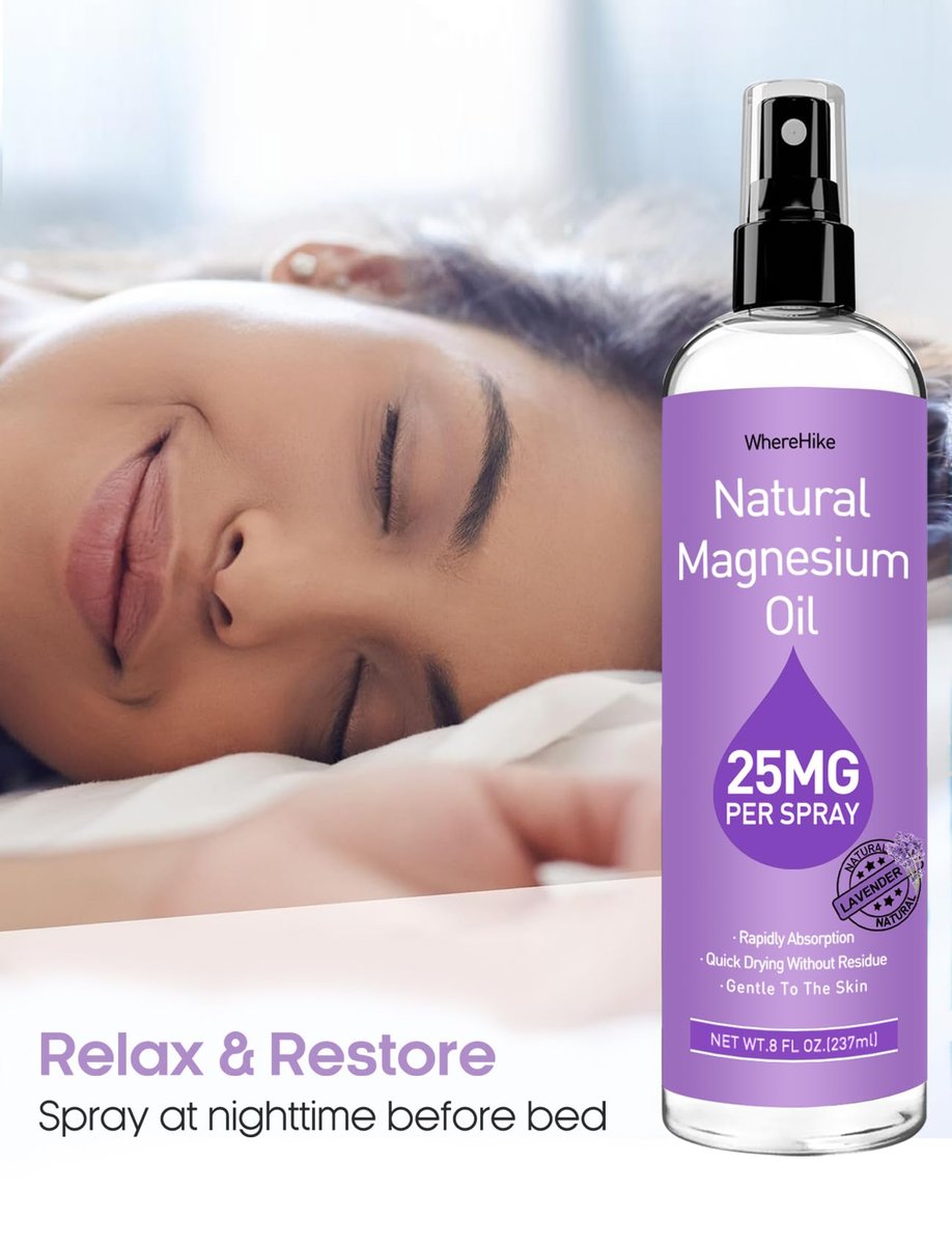 Stilip Magnesium Spray – Reines Magnesiumöl für Füße, Lavendelduft, 240 ml – Ideal zur Muskelentspannung & besseren Schlaf