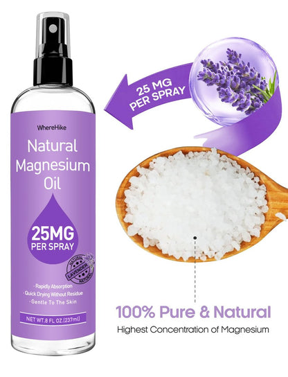 Stilip Magnesium Spray – Reines Magnesiumöl für Füße, Lavendelduft, 240 ml – Ideal zur Muskelentspannung & besseren Schlaf