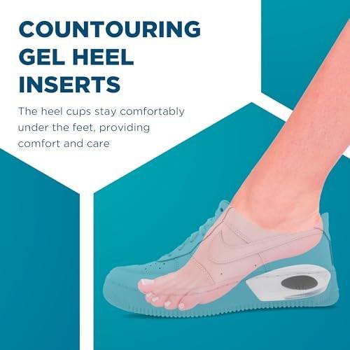 Fersenkissen für Achillessehnenentzündung & Plantarfasziitis - 2er-Pack Gel-Einlegesohlen zur Linderung von Fersenschmerzen, Fußgewölbeunterstützung, für Damen & Herren